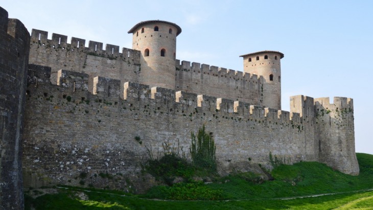 Rempart romain et la deuxième enceinte du Château comtal de Carcassonne